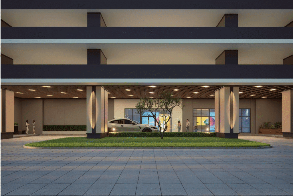 Dedicated arrival zone at Tower D1, EXSIM Causewayz Square @ JBCC, offering sheltered convenience for residents.